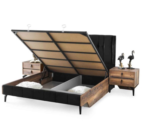 LARVEY Bed (With Storage) (160cm) `