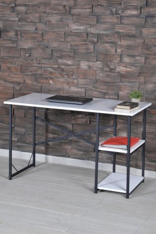Study Desk With Shelf 120x60 H72 White `